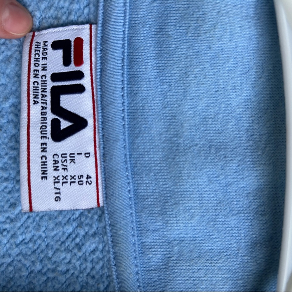 Women’s Vintage Fila Half Zip Crewneck M Blue/White/Black - Picture 8 of 8